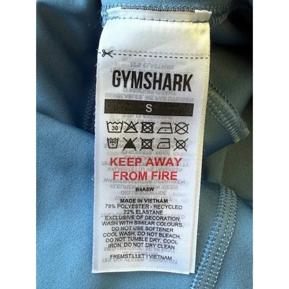Gymshark Pocket Shorts High Waist Side Pockets Denim Blue‎ Size S GymCore